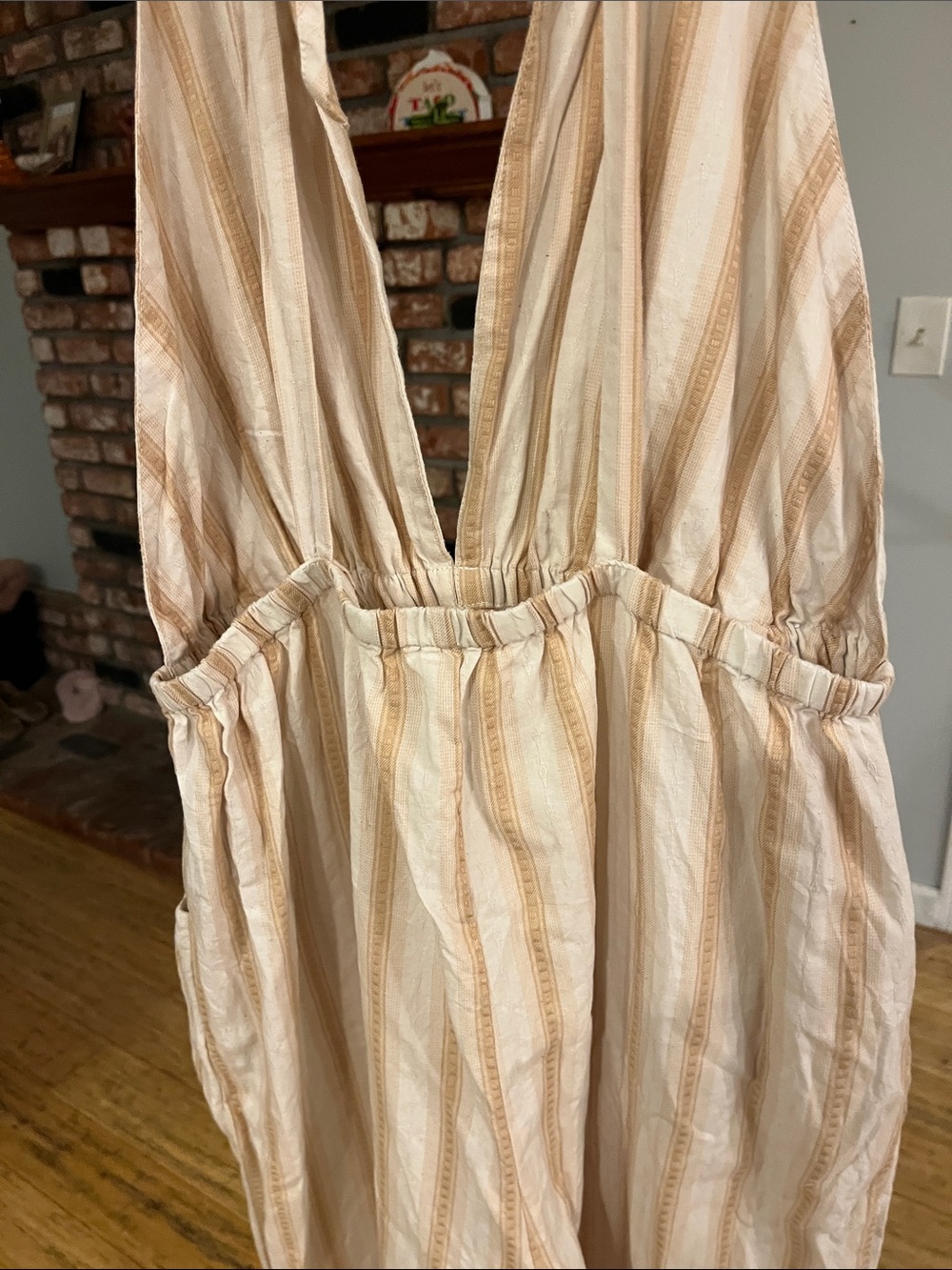 Cider Striped Cream Tie-Shoulder Jumpsuit - Picture 6 of 6